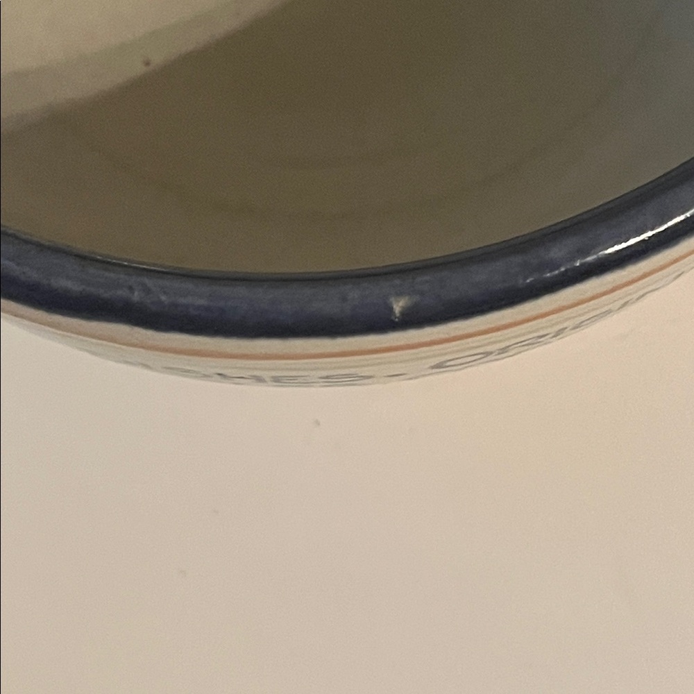 Louisville Stoneware 1982 Kentucky Burgoo Ceramic Soup Bowl with Blue Accents - Picture 9 of 9